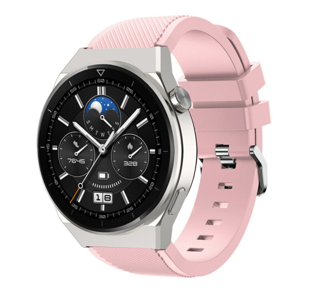 Strap-it® Strap-it Huawei Watch GT 3 Pro 46mm siliconen bandje (roze)