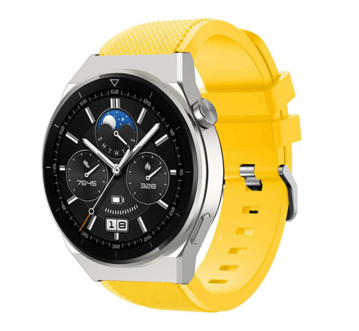 Strap-it® Strap-it Huawei Watch GT 3 Pro 46mm siliconen bandje (geel)