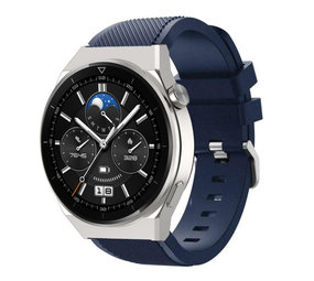 Strap-it® Huawei Watch GT 3 Pro 46mm siliconen bandje (donkerblauw)