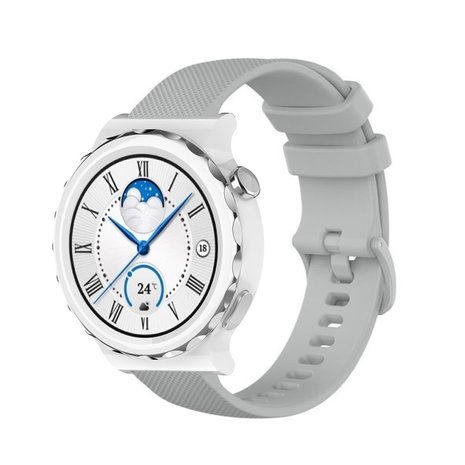 Strap-it® Strap-it Huawei Watch GT 3 Pro 43mm luxe siliconen bandje (grijs)
