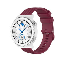 Strap-it® Huawei Watch GT 3 Pro 43mm luxe siliconen bandje (donkerrood)