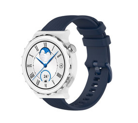 Strap-it® Huawei Watch GT 3 Pro 43mm luxe siliconen bandje (donkerblauw)