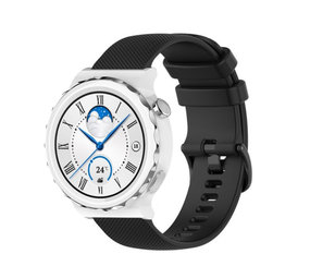 Strap-it® Huawei Watch GT 3 Pro 43mm luxe siliconen bandje (zwart)