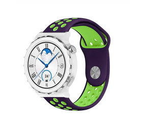 Strap-it® Huawei Watch GT 3 Pro 43mm sport band (paars/groen)