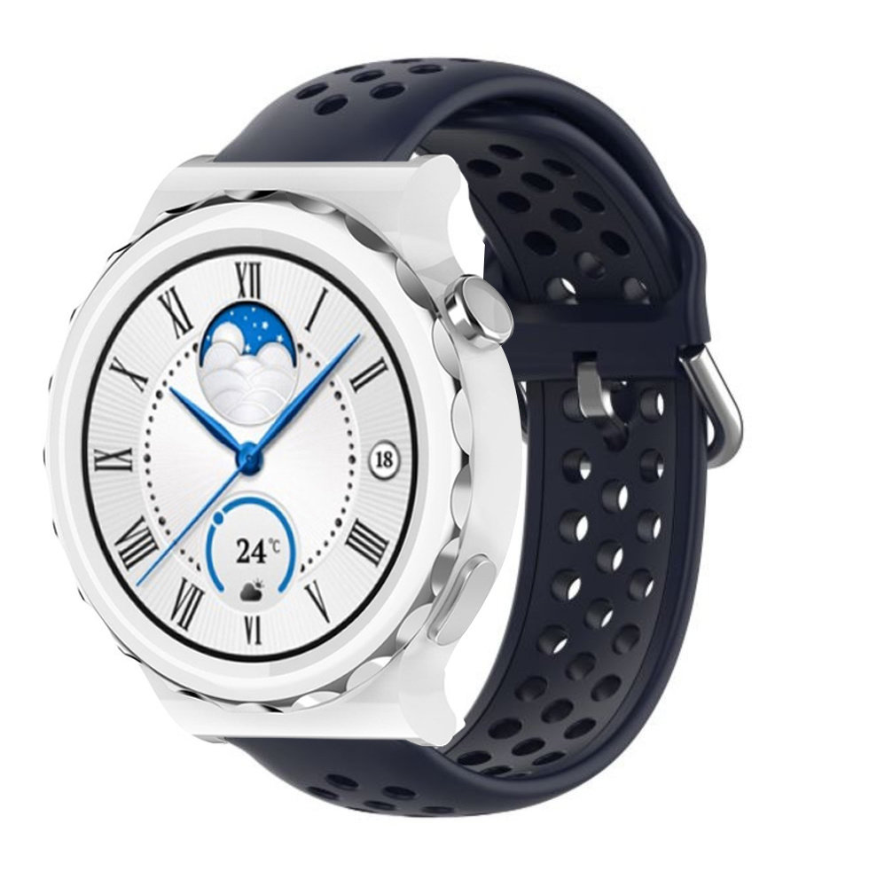 Strap-it® Strap-it Huawei Watch GT 3 Pro 43mm siliconen bandje met gaatjes (donkerblauw) Strap-it® Strap-it Huawei Watch GT 3 Pro 43mm siliconen bandje met gaatjes (donkerblauw)