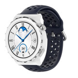 Strap-it® Huawei Watch GT 3 Pro 43mm siliconen bandje met gaatjes (donkerblauw)
