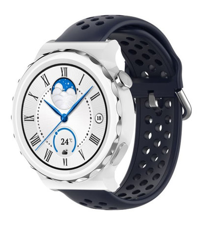 Strap-it® Strap-it Huawei Watch GT 3 Pro 43mm siliconen bandje met gaatjes (donkerblauw) Strap-it® Strap-it Huawei Watch GT 3 Pro 43mm siliconen bandje met gaatjes (donkerblauw)
