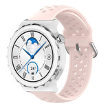 Strap-it® Huawei Watch GT 3 Pro 43mm siliconen bandje met gaatjes (roze)