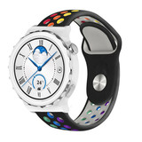Strap-it® Huawei Watch GT 3 Pro 43mm sport band (zwart/kleurrijk)