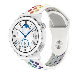 Strap-it® Huawei Watch GT 3 Pro 43mm sport band (wit/kleurrijk) Strap-it® Huawei Watch GT 3 Pro 43mm sport band (wit/kleurrijk)