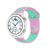 Strap-it® Huawei Watch GT 3 Pro 43mm sport band (roze/aqua) Strap-it® Huawei Watch GT 3 Pro 43mm sport band (roze/aqua)