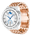 Strap-it® Strap-it Huawei Watch GT 3 Pro 43mm stalen draak band (rosé goud)