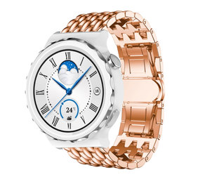 Strap-it® Huawei Watch GT 3 Pro 43mm stalen draak band (rosé goud) Strap-it® Huawei Watch GT 3 Pro 43mm stalen draak band (rosé goud)