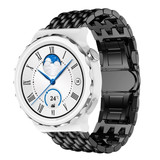 Strap-it® Huawei Watch GT 3 Pro 43mm stalen draak band (zwart) Strap-it® Huawei Watch GT 3 Pro 43mm stalen draak band (zwart)