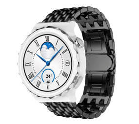 Strap-it® Huawei Watch GT 3 Pro 43mm stalen draak band (zwart) Strap-it® Huawei Watch GT 3 Pro 43mm stalen draak band (zwart)