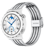 Strap-it® Huawei Watch GT 3 Pro 43mm luxe stalen bandje (zilver/zwart) Strap-it® Huawei Watch GT 3 Pro 43mm luxe stalen bandje (zilver/zwart)