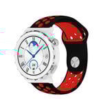 Strap-it® Huawei Watch GT 3 Pro 43mm sport band (zwart/rood) Strap-it® Huawei Watch GT 3 Pro 43mm sport band (zwart/rood)