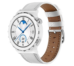 Strap-it® Huawei Watch GT 3 Pro 43mm bandje leer (wit)