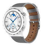 Strap-it® Huawei Watch GT 3 Pro 43mm bandje leer (grijs) Strap-it® Huawei Watch GT 3 Pro 43mm bandje leer (grijs)