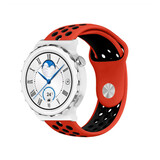 Strap-it® Huawei Watch GT 3 Pro 43mm sport band (rood/zwart) Strap-it® Huawei Watch GT 3 Pro 43mm sport band (rood/zwart)