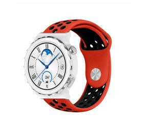 Strap-it® Huawei Watch GT 3 Pro 43mm sport band (rood/zwart) Strap-it® Huawei Watch GT 3 Pro 43mm sport band (rood/zwart)