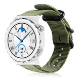 Strap-it® Huawei Watch GT 3 Pro 43mm nylon gesp band (groen) Strap-it® Huawei Watch GT 3 Pro 43mm nylon gesp band (groen)