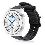 Strap-it® Huawei Watch GT 3 Pro 43mm nylon gesp band (zwart)