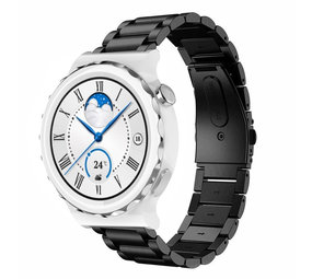 Strap-it® Huawei Watch GT 3 Pro 43mm stalen band (zwart)