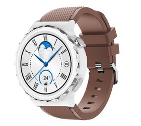 Strap-it® Huawei Watch GT 3 Pro 43mm siliconen bandje (koffiebruin)