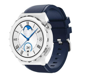 Strap-it® Huawei Watch GT 3 Pro 43mm siliconen bandje (donkerblauw)