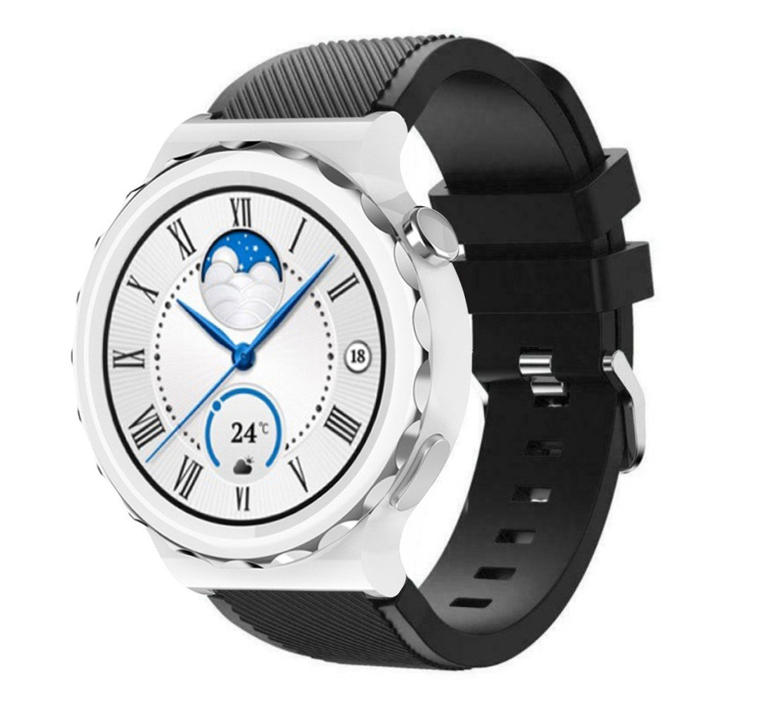 Strap-it® Strap-it Huawei Watch GT 3 Pro 43mm siliconen bandje (zwart)