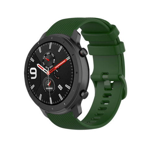 Strap-it® Strap-it Xiaomi Amazfit GTR Luxe Siliconen bandje (legergroen)