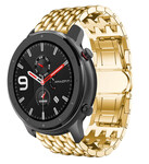 Strap-it® Strap-it Xiaomi Amazfit GTR stalen draak band (goud)