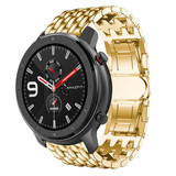 Strap-it® Xiaomi Amazfit GTR stalen draak band (goud) Strap-it® Xiaomi Amazfit GTR stalen draak band (goud)
