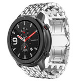 Strap-it® Xiaomi Amazfit GTR stalen draak band (zilver) Strap-it® Xiaomi Amazfit GTR stalen draak band (zilver)
