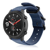 Strap-it® Xiaomi Amazfit GTR nylon gesp band (blauw)