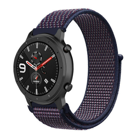 Strap-it® Strap-it Xiaomi Amazfit GTR nylon band (paars-blauw)