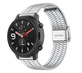 Strap-it® Xiaomi Amazfit GTR roestvrij stalen band (zilver)