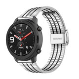 Strap-it® Xiaomi Amazfit GTR roestvrij stalen band (zilver/zwart)