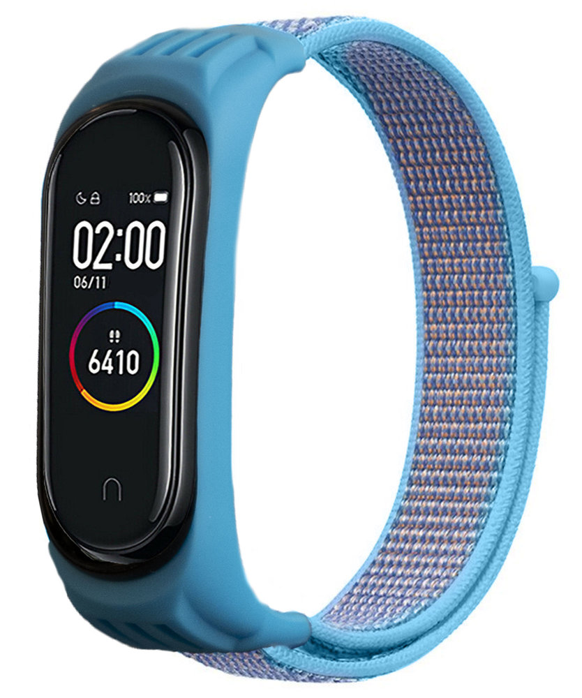 Strap-it® Strap-it Xiaomi Mi Band 5 nylon bandje (lichtblauw)