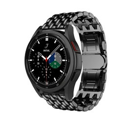 Strap-it® Samsung Galaxy Watch 4 Classic 46mm stalen draak bandje (zwart)