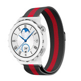 Strap-it® Huawei Watch GT 3 Pro 43mm Milanese band (zwart/rood) Strap-it® Huawei Watch GT 3 Pro 43mm Milanese band (zwart/rood)