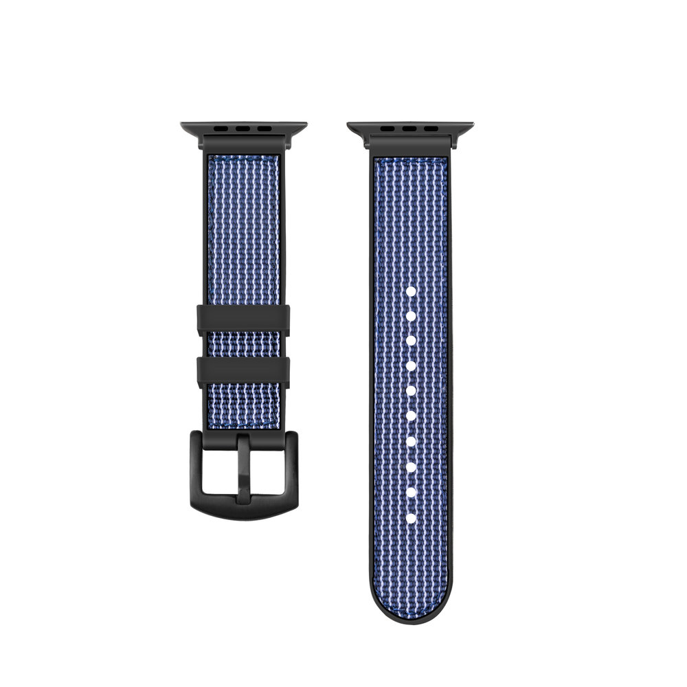 Strap-it® Strap-it Apple Watch nylon hybrid bandje (blauw)