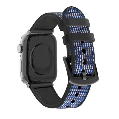 Strap-it® Strap-it Apple Watch nylon hybrid bandje (blauw)