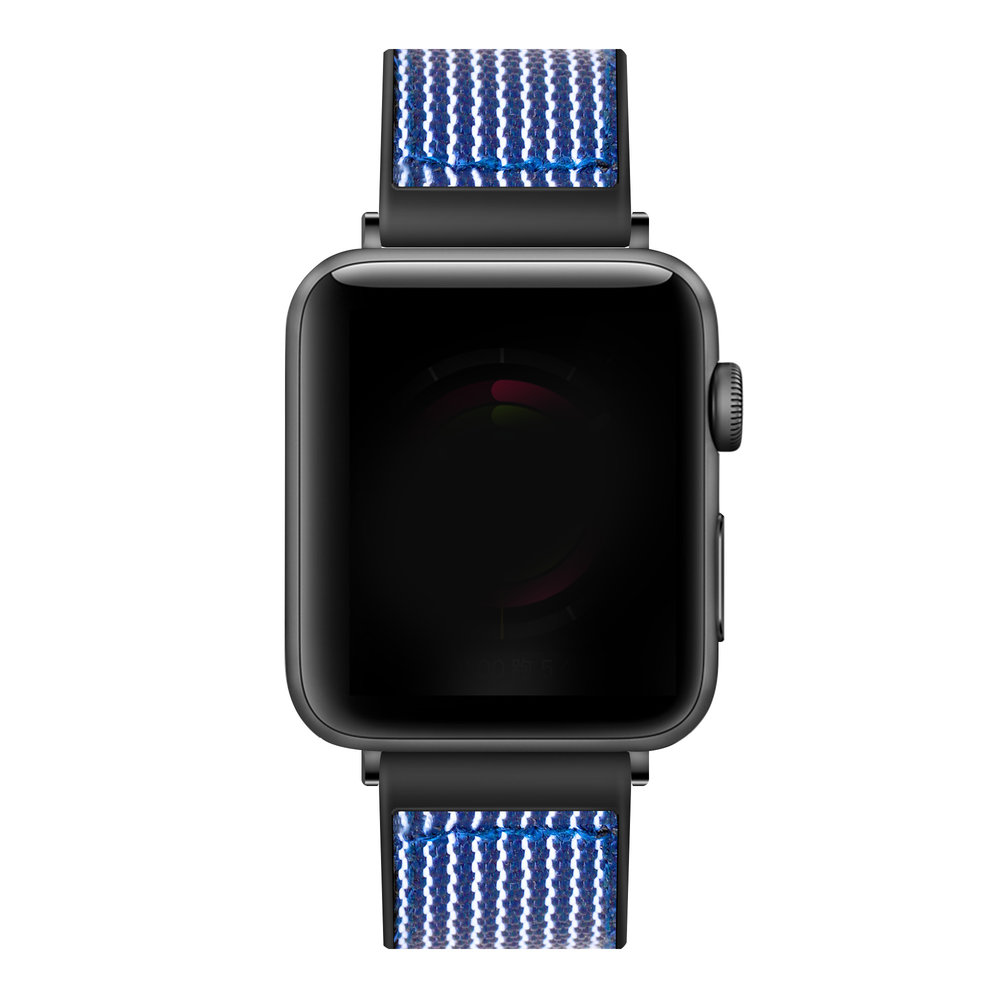 Strap-it® Strap-it Apple Watch nylon hybrid bandje (blauw)