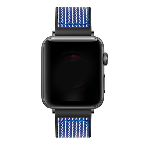 Strap-it® Strap-it Apple Watch nylon hybrid bandje (blauw)