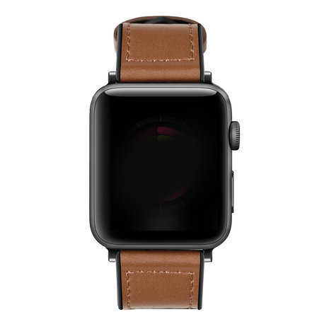 Strap-it® Strap-it Apple Watch leren hybrid gesp bandje (bruin)