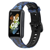 Strap-it® Huawei Band 7 camouflage bandje (blauw)