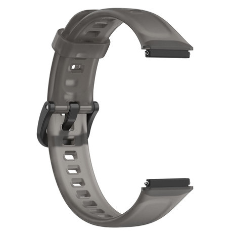 Strap-it® Strap-it Huawei Band 7 siliconen bandje (transparant-zwart)