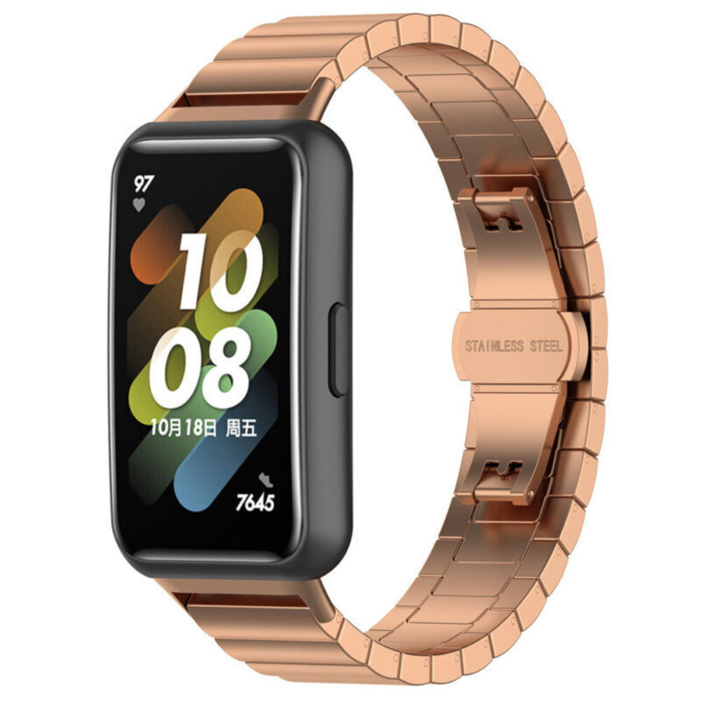 Strap-it® Strap-it Huawei band 7 metalen bandje (rosé goud)